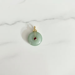 Round gemstone charm-pale green