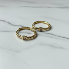 Braided Hoops with stone- 16mm