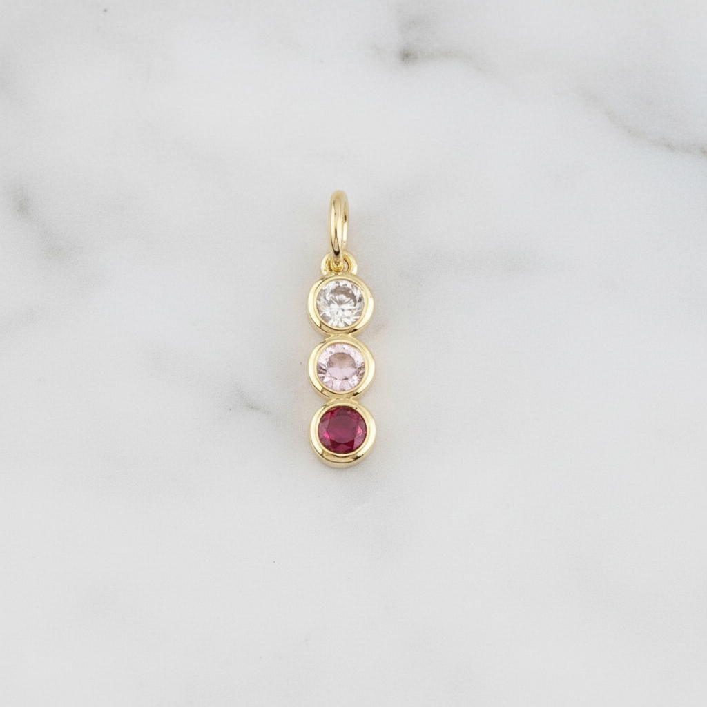 3-Stone Drop Charm