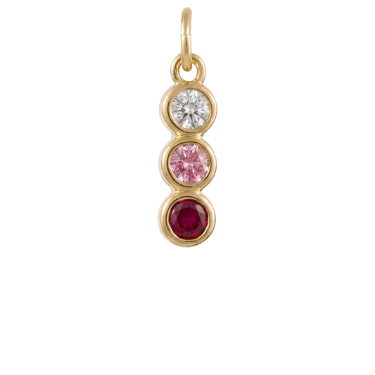 3-Stone Drop Charm