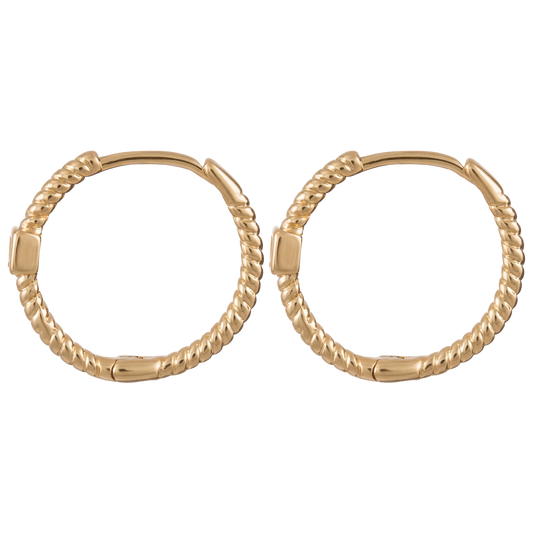 Braided Hoops with Stone - 16mm