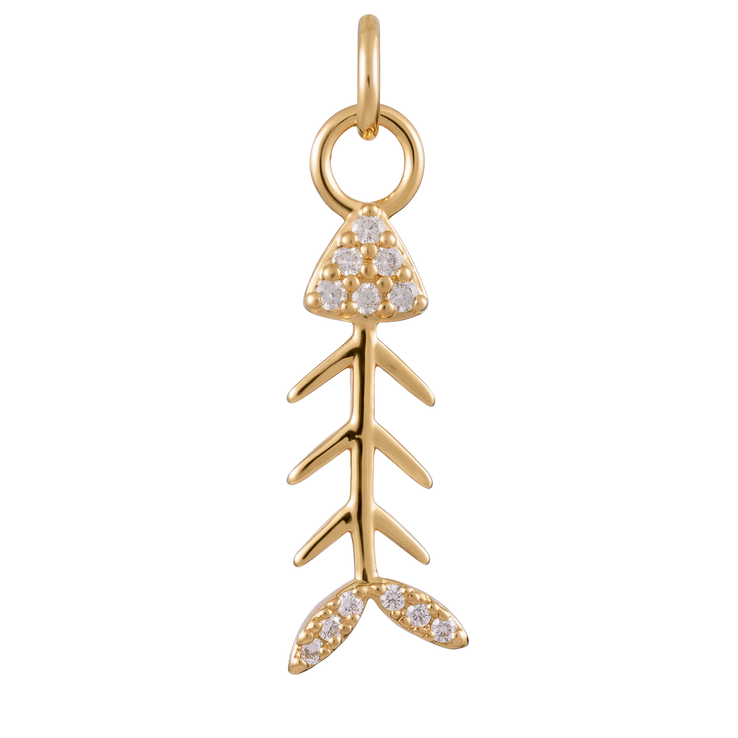 Crystal Fishbone Charm