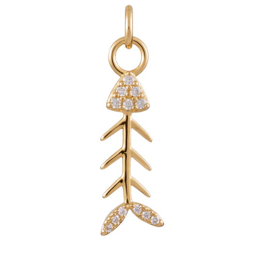 Crystal Fishbone Charm