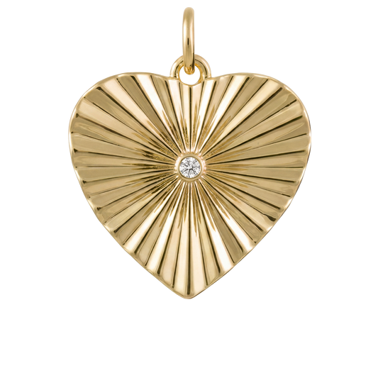Fluted Heart Charm