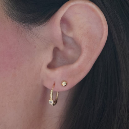 Braided Hoop with Stone - 16mm (Single)