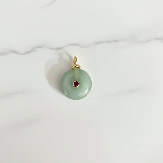 Round gemstone charm-pale green