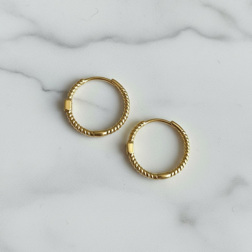 Braided Hoop with Stone - 16mm (Single)