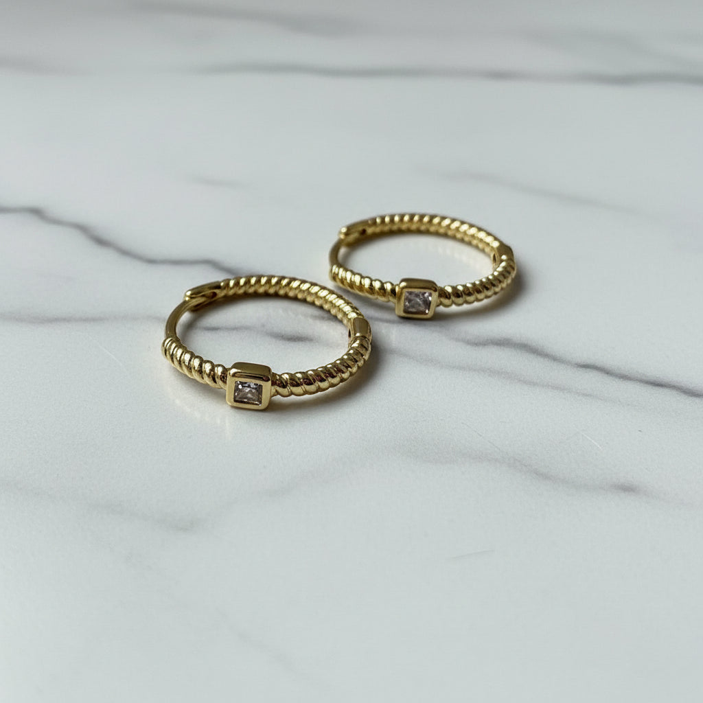 Braided Hoop with Stone - 16mm (Single)