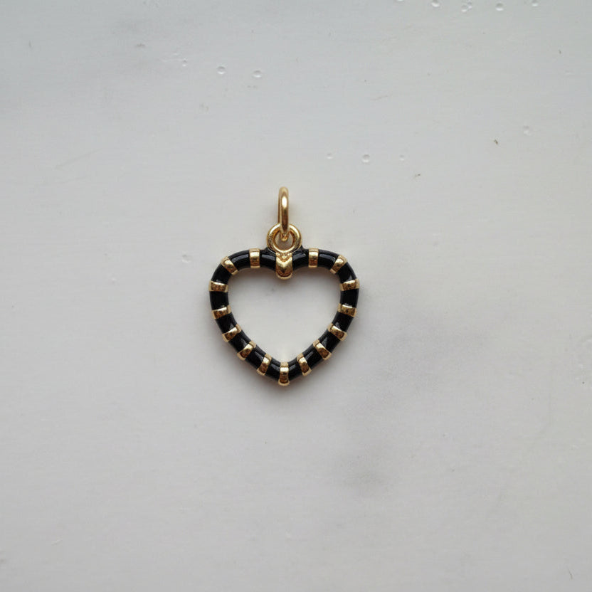 Stripe Heart Charm