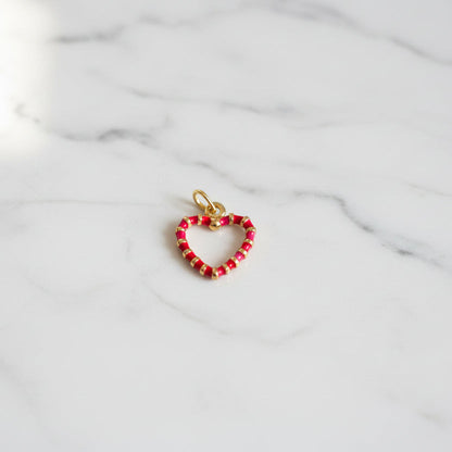 Stripe Heart Charm