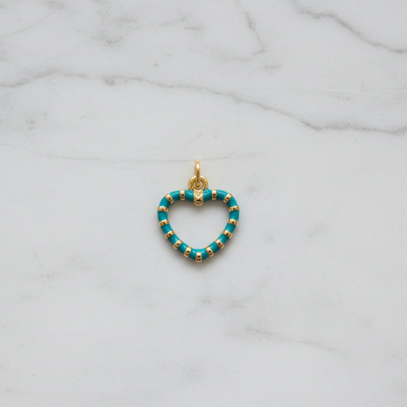 Stripe Heart Charm