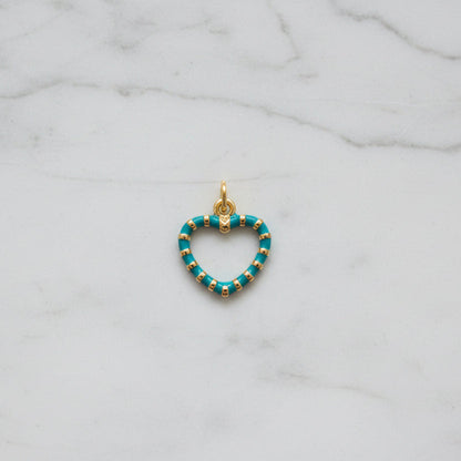 Stripe Heart Charm