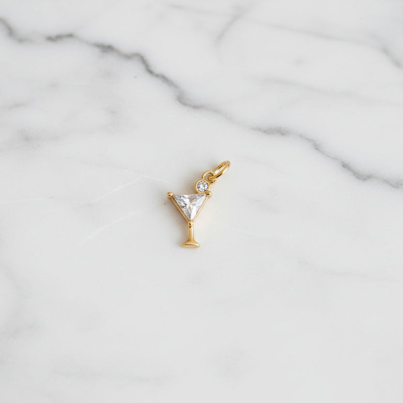 Diamond Martini Glass Charm