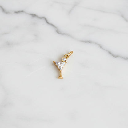 Diamond Martini Glass Charm