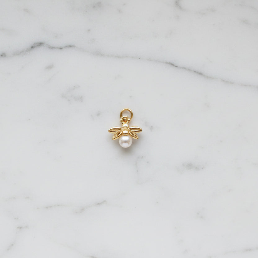 Tiny Bee with Pearl Charm