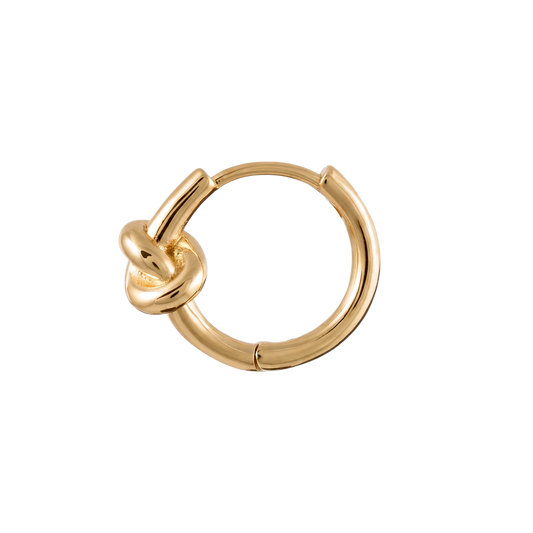Knot Gold Hoop - 14mm (Single)