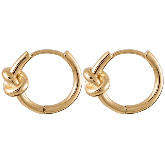 Knot Gold Hoops - 14mm