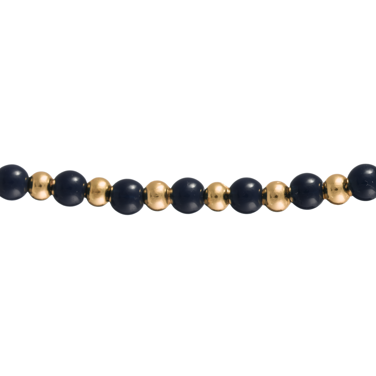 Navy & Gold Beaded Necklace Strand