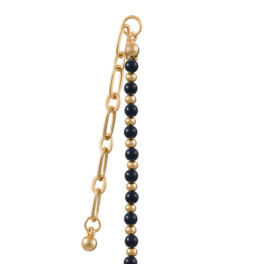 Navy & Gold Beaded Necklace Strand
