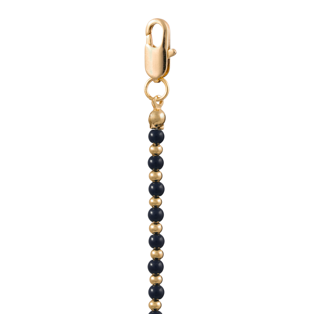 Navy & Gold Beaded Necklace Strand