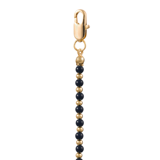 Navy & Gold Beaded Necklace Strand