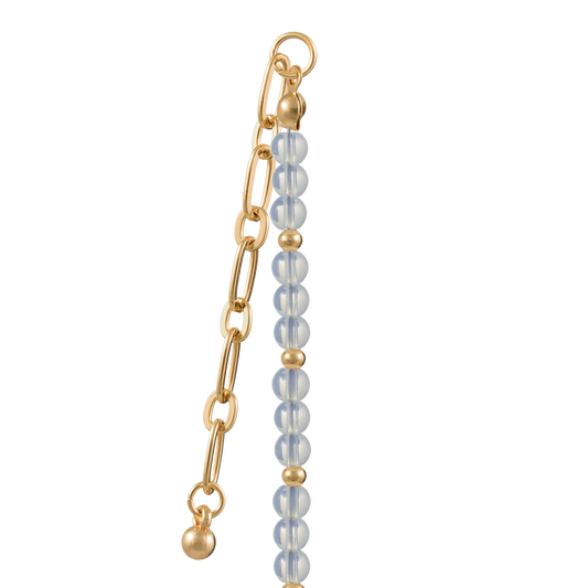 Opal & Gold Beaded Necklace Strand