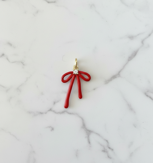 Red Bow Charm