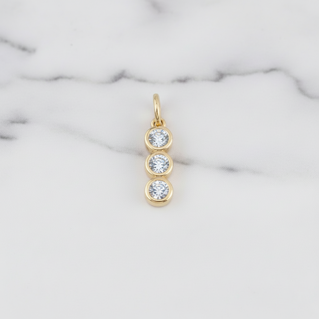 3-Diamond Drop Charm