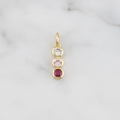 3 Stone Drop Charm