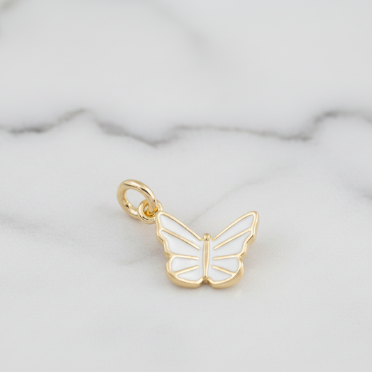 Mini White Butterfly charm