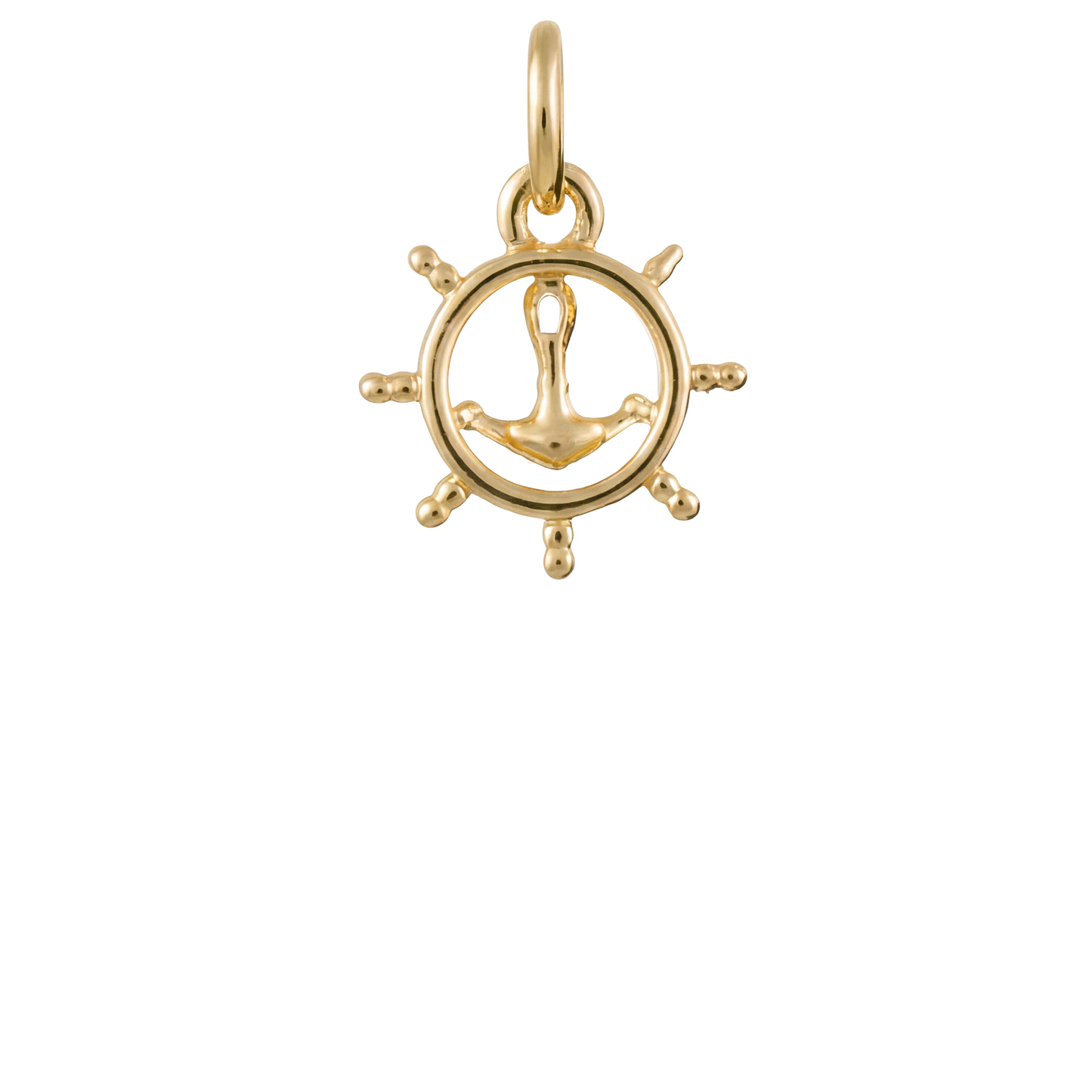 Ship Wheel and Anchor Charm