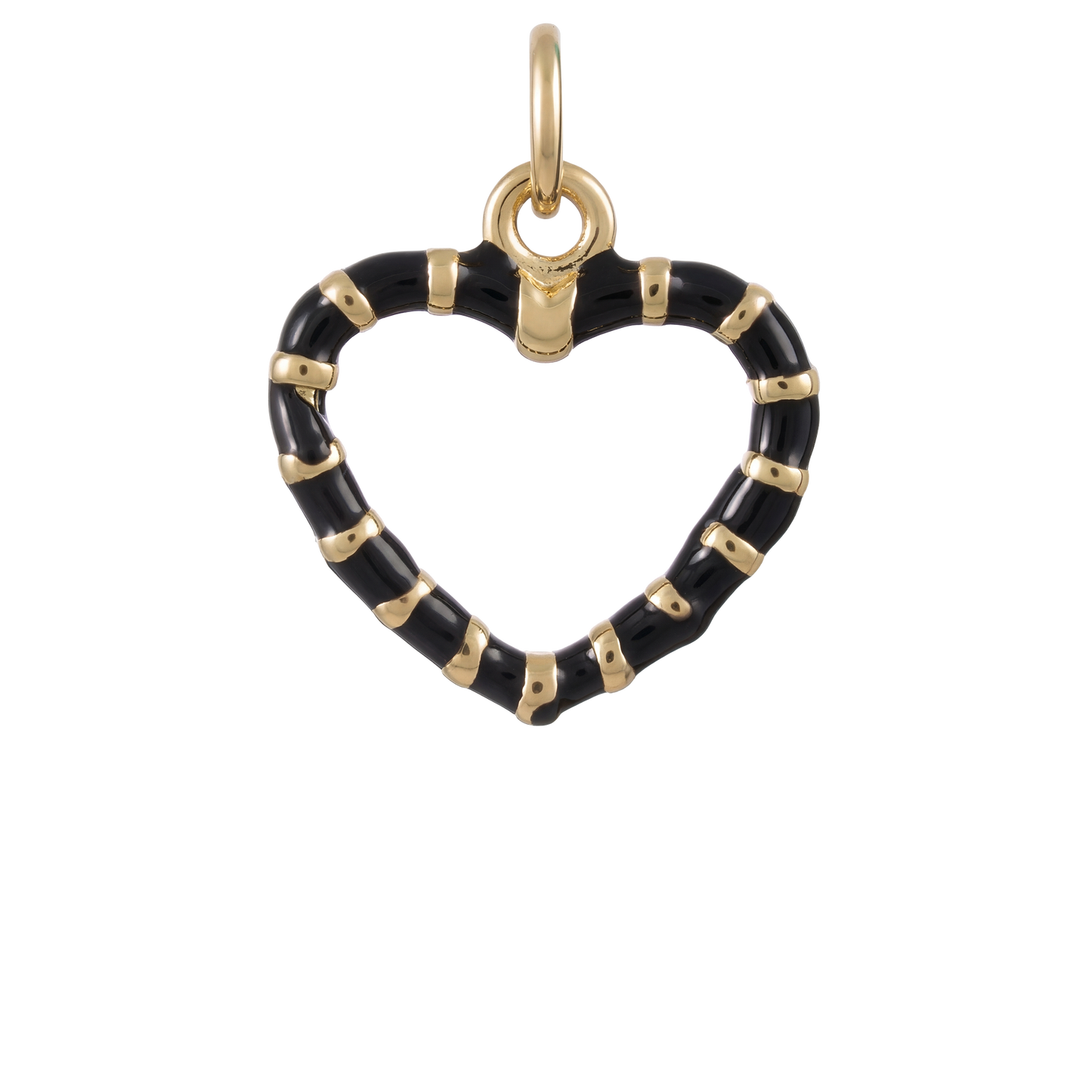 Stripe Heart Charm