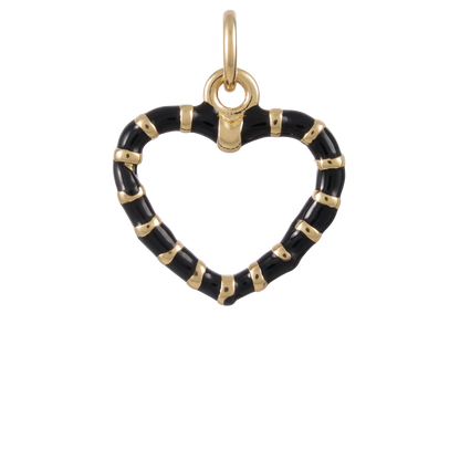 Stripe Heart Charm
