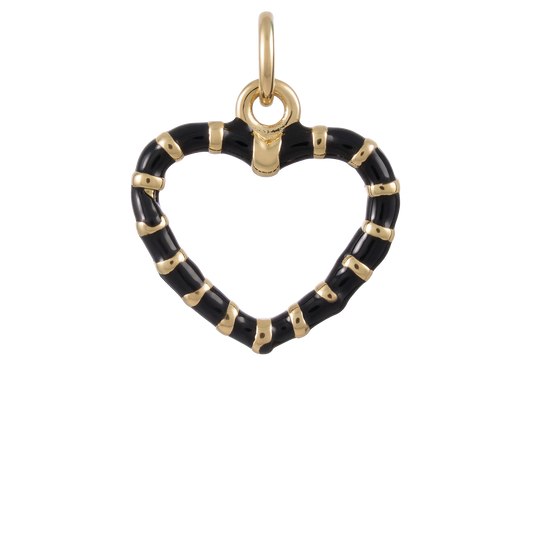 Stripe Heart Charm