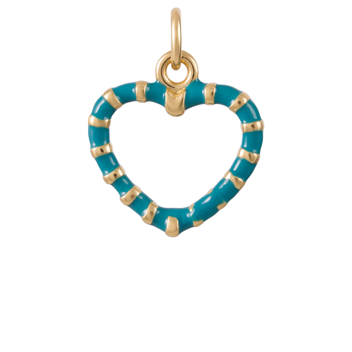 Stripe Heart Charm