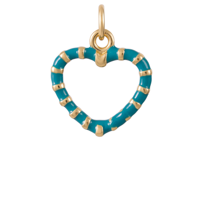 Stripe Heart Charm