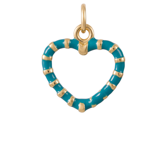 Stripe Heart Charm