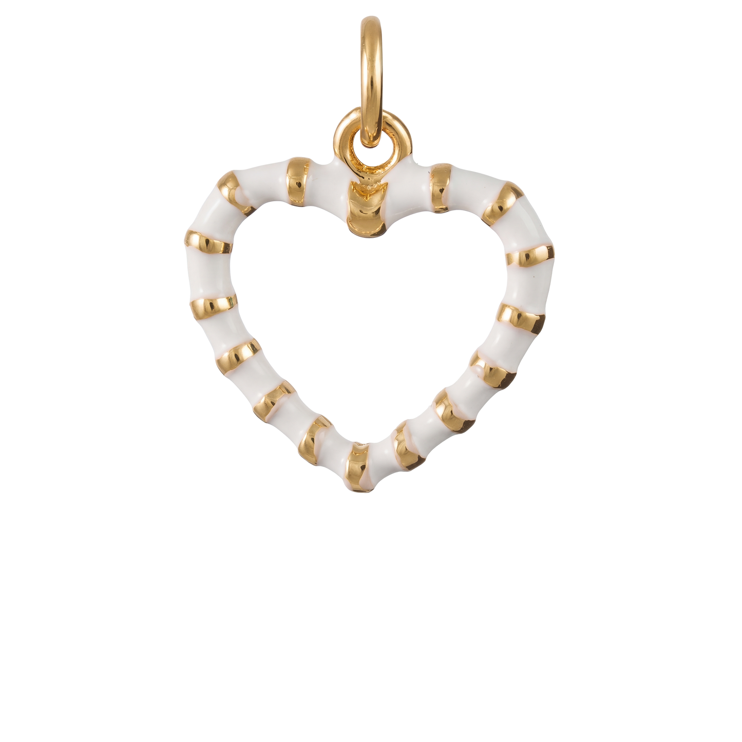 Stripe Heart Charm