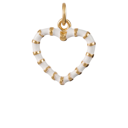 Stripe Heart Charm