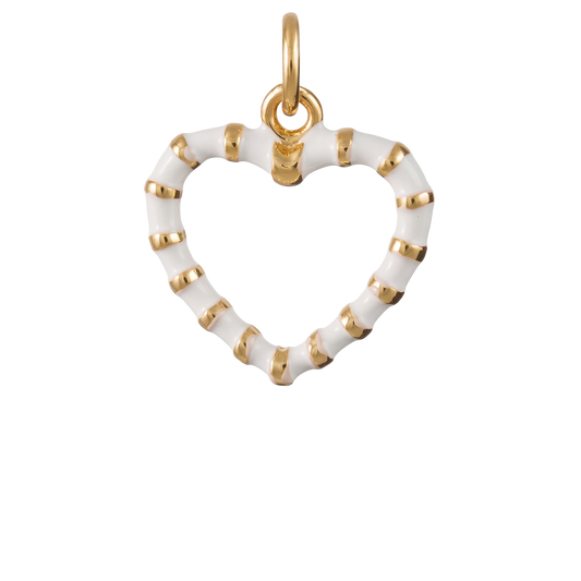 Stripe Heart Charm