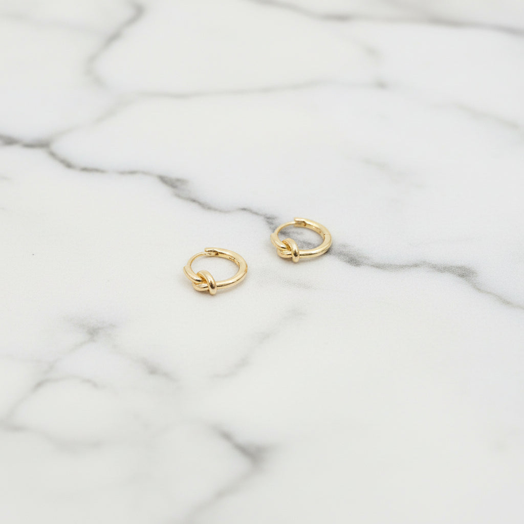 Knot Gold Hoop - 14mm (Single)
